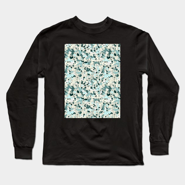 Broken Camo Teal Long Sleeve T-Shirt by Beth Thompson Art